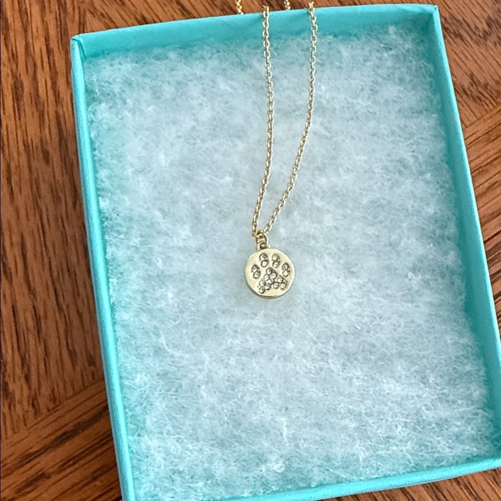 Gold spartina dog heart necklace